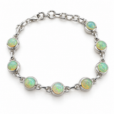 Sterling Silver Oval Ethiopian Opal Dangle Earrings