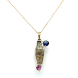 Double Sapphire & Crystal Pendant
