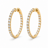 Yellow Gold 2 CTW Inside-Out Diamond Hoop Earrings
