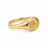 Small Oval Hammered Mtn Ring
