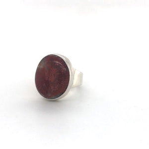 SS Idaho Red Horn Fossil Coral Ring
