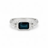 White Gold Emerald-Cut Sapphire Ring