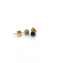 14KY 4mm Round Sapphire Studs