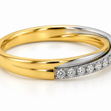 Two-Tone Gold Diamond Crossover Ring