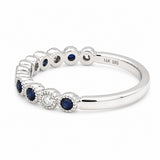 Sapphire & Diamond 1/2 Eternity Band