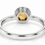 Sterling Silver Round Citrine Ring
