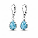 Pear Shape Larimar Leverback Earrings