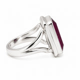 Sterling Silver Ruby Rectangular Ring