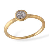 14 Karat Yellow Gold Diamond Bezel Ring