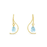 Mini Twist Simple Sweep Blue Topaz Earrings