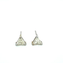 14KW Trillion Cut Diamond Stud Earrings