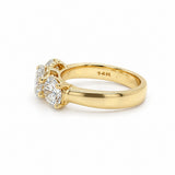 Yellow Gold Natural Three-Diamond Ring