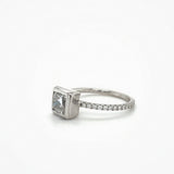 Cushion-Cut Bezel Diamond Engagement Ring