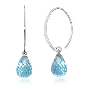 Blue Topaz Simple Sweep Earrings in Silver
