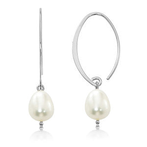 SS Small Simple Sweep Freshwater Pearl Earrings